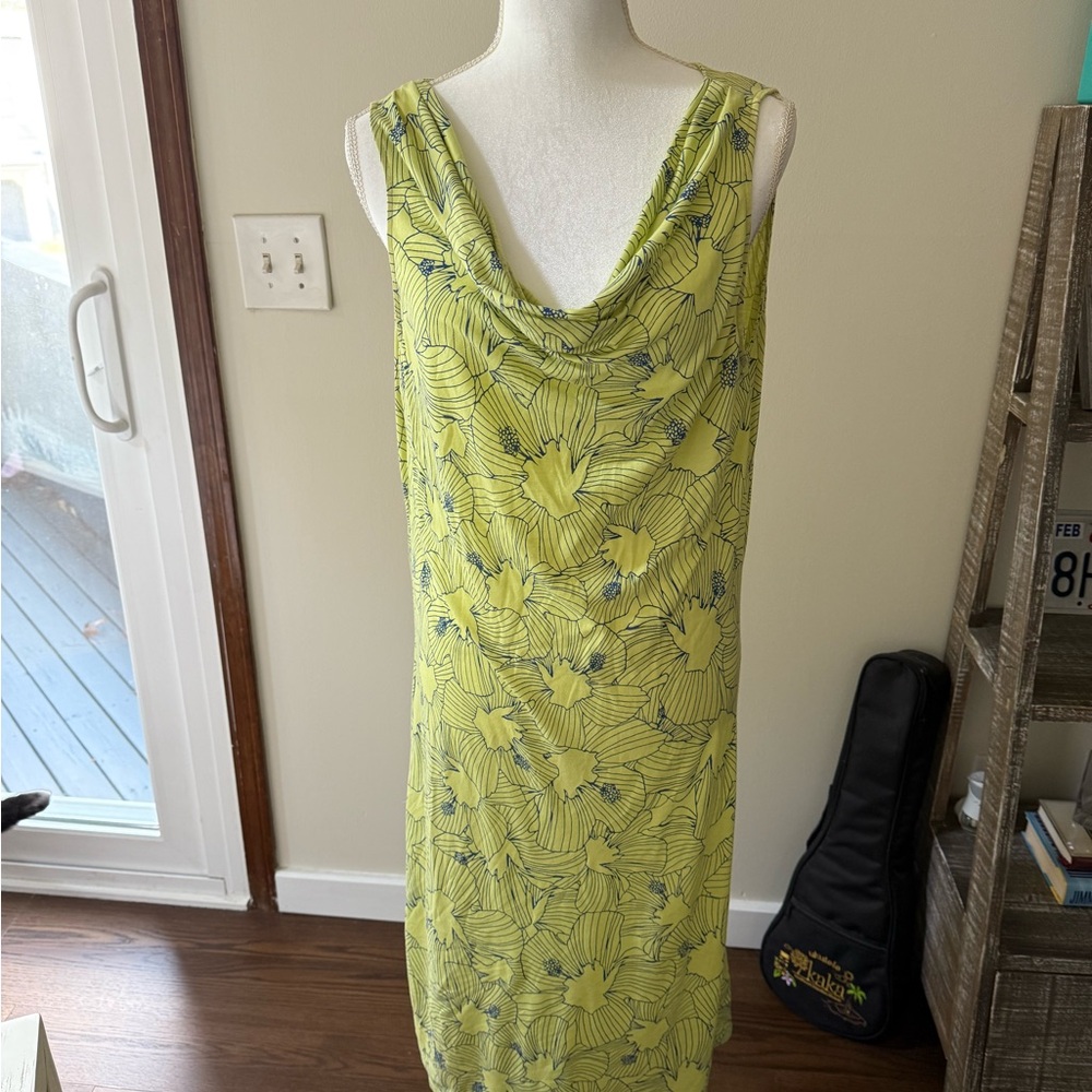 Title Nine Lime Floral Midi Dress